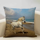 Axyaa Tropical Style Running Horses Pillowcase Home Decor Square Linen Animal Pillow Case