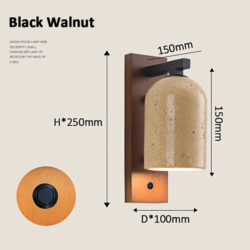 Axyaa Wabi Sabi Stone LED Bedhead Wall Lamps for Bedroom Atmosphere