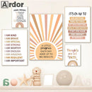 Axyaa Alphabet Number Rainbow Posters Spanish Education Canvas Wall Art Kids Room Decor