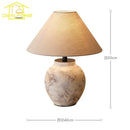 Axyaa Vintage Ceramic Table Lamp in Medieval Zen Art Style
