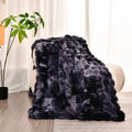 Axyaa Luxe Double Layer Rabbit Fur Tie-Dye Throw Blanket