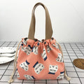Axyaa Canvas Bento Box Handbag for On-the-Go Meals and Snacks