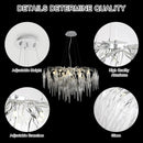 Axyaa Modern Crystal Chandelier LED Pendant Light Fixture for Living Room, Bedroom, Hotel Lobby