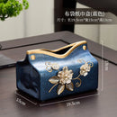 Ceramic Tissue Box for Living Room Coffee Table Decor - Axyaa Light Luxury Collection