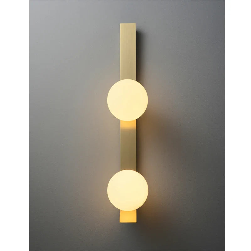 Axyaa Glass Ball Nordic Wall Lamp: Modern, Minimalist, All Copper for Living Room, Bedroom