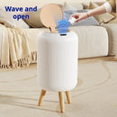 Axyaa Smart Sensor Wood Grain Trash Can: Automatic, Luxury, and Hands-Free Solution