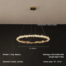 Axyaa Gold Metal LED Chandelier: Modern Living Room Pendant Light with Stairs Lustre