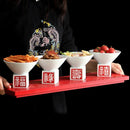 Axyaa Chinese Style Fu Lu Shouxi Ceramic Cold Dish Bowl Set
