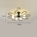 Axyaa Retro Industrial Chandelier LED Ceiling Lamp Wrought Iron Modern Fixture