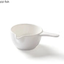 Axya White Ceramic Spice Dish with Handle and Sauces Cup