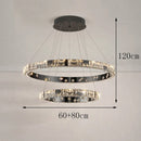 Axyaa Luxury Crystal Chandelier for Living Room & Bedroom - Indoor Pendant Lighting