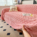 Axyaa Super Warm Coral Fleece Sofa Blanket for Winter - Soft & Thick Couch Cover