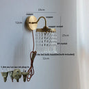 Axyaa Crystal Vintage LED Wall Lights Pull Chain Switch Stair Light Fixtures