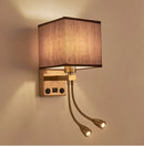 Axyaa Nordic Wall Lamp with USB Port, 2 Spotlights for Home Decor, Bedroom, Living Room