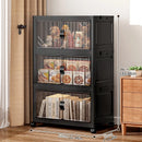 Axyaa Foldable Multi-Layer Storage Box with Double Doors: Organize Drinks, Snacks, Toys, and Daily Items