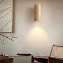 Axyaa Stone Cylinder Wall Lamp: Japanese Cream Wabi-Sabi Style LED Lighting