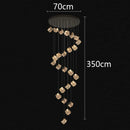 Axyaa Crystal Chandelier Stair Pendant Lamp Living Room Pendant Lights Interior Lighting