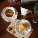 Axyaa Nordic Lace Coffee Mug and Saucers - Vintage Floral Ceramic Teacup