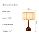 Axyaa Solid Wood Linen LED Table Lamp | Japanese-style Retro Nordic Home Lighting
