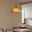 Axyaa Acrylic Lampshade LED Pendant Light - Dark Wood E27 Bulb