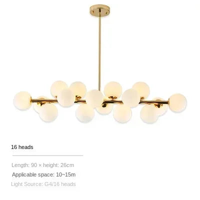Axyaa Nordic Luxury LED Glass Ball Chandelier for Home Decor