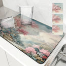 Axyaa Floral Kitchen Drying Mat - Absorbent & Antiskid Drain Pad