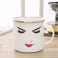 Axyaa Woman Face Enamel Mug, Funny Gamer Coffee Mug, Creative Birthday Gift