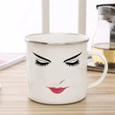 Axyaa Woman Face Enamel Mug, Funny Gamer Coffee Mug, Creative Birthday Gift