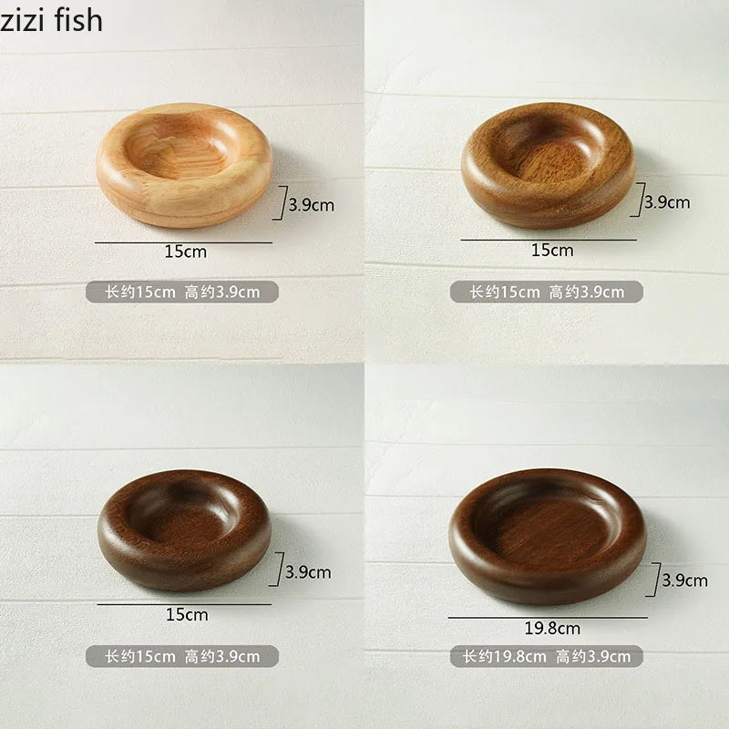 Axya Solid Wood Dim Sum Plate - Restaurant Dessert Bread Molecular Cuisine Display Plate