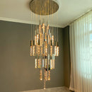 Axyaa Luxury Crystal LED Chandelier for Staircase Living Room