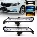 Axyaa LED Daytime Running Lights Turn Signal Fog Lamp For KIA RIO K2 2015-2016