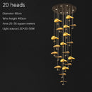 Axyaa Lotus Leaf Chandelier: Luxury Copper Dining Room Pendant Light