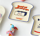 Axyaa Cat Toast Bread Plate Cake Bone Household Rice Supplementary Food Plate
