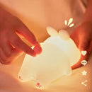 Axyaa Bunny Touch Sensor Night Light: USB Rechargeable LED Lamp for Children's Toy