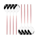 Axyaa Stainless Steel Dinner Spoons Set - Set of 8 Large Melon Spoons