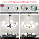 Axyaa Modern Glass Ball Chandelier for Dining and Living Room, E27 Lustre Ceiling Pendant Light