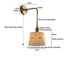 Axyaa Brass & Ceramic LED Wall Lamp - Vintage Style Stair & Bathroom Lighting