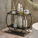 Axyaa Gold Makeup & Cosmetics Organizer Tray - 2 Tier Display Rack