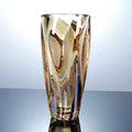 Axyaa Crystal Glass Vase: Modern Large-Mouthed Vase for Living Room and Entrance Decor
