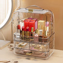 Axyaa Clear Lipstick Holder with Lid and Handle, Compact Makeup Organizer
