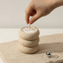 Axya Marble Cotton Swab Organizer with Lid, Wabi-Silent Luxury Jar