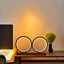 Axyaa Aluminum Double Circle Desktop Lamp with Three-color Key Dimming Technology