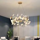 Axyaa Ginkgo Chandeliers: Elegant Ceramics & Acrylic Leaves Pendant Lights