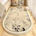 Axyaa Cream French Style Oval Carpet for Master Bedroom Luxury Decor