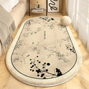 Axyaa Cream French Style Oval Carpet for Master Bedroom Luxury Decor