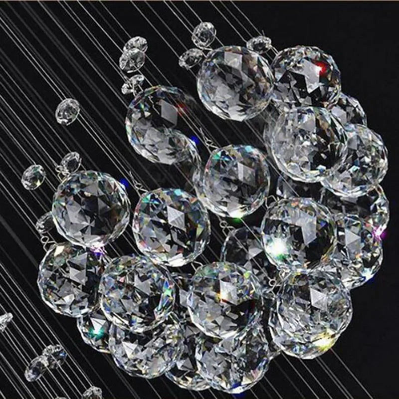 Axyaa Modern Crystal LED Chandelier for Large Villa, Hotel, Kitchen & Staircase