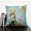 Axyaa Mermaid Linen Cushion Cover for Living Room Sofa Decoration