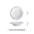 Axyaa Rock Pattern Ceramic Deep Plate - Premium White Restaurant Tableware