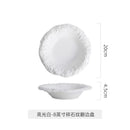 Axyaa Rock Pattern Ceramic Deep Plate - Premium White Restaurant Tableware