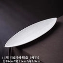 Axyaa Leaf Shape Ceramic Dim Sum Plate for Liuyun Commercial Strip Bread